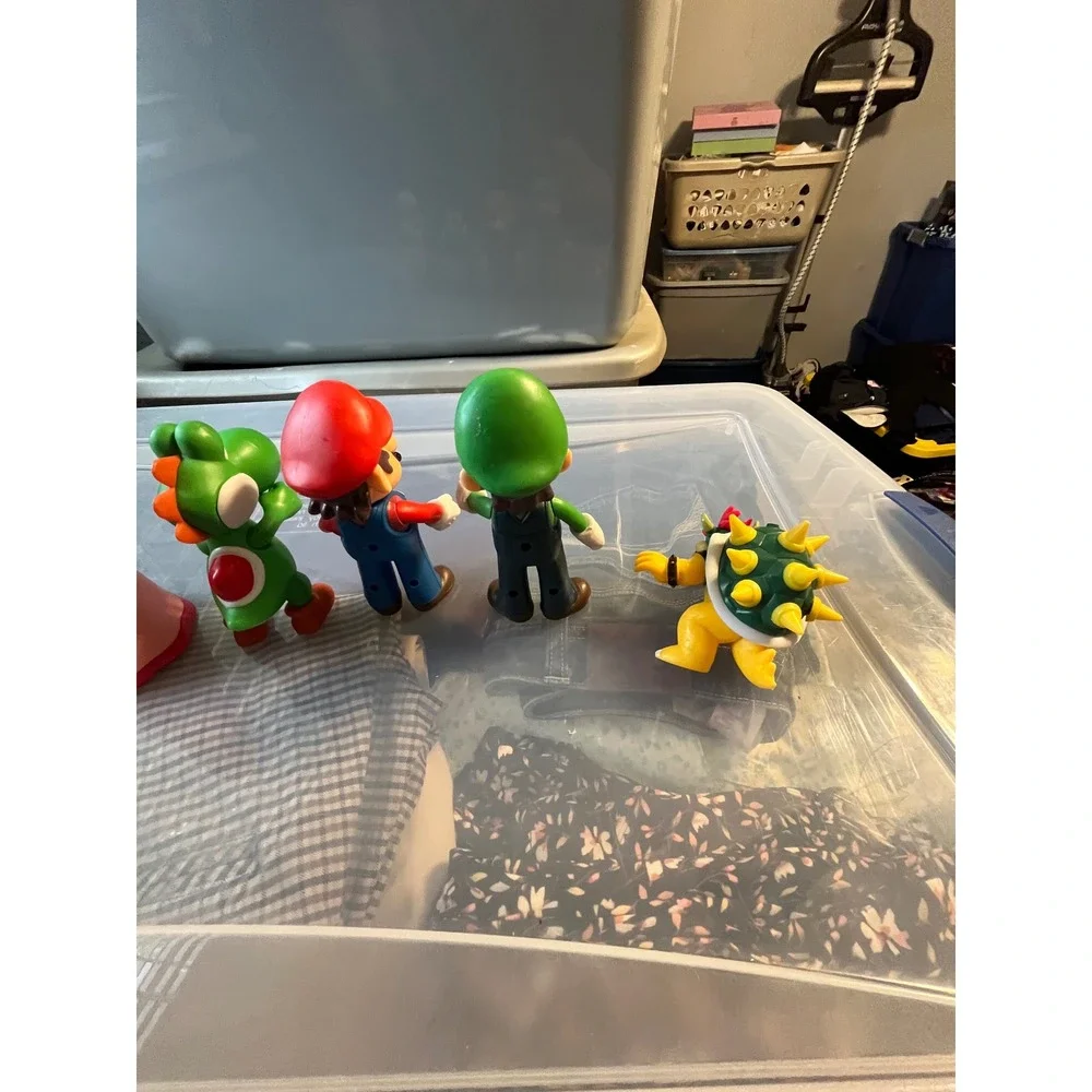 Nintendo Super‎ Mario Bros Action Figure Lot Mario Luigi Peach Yoshi Bowser 5pc
